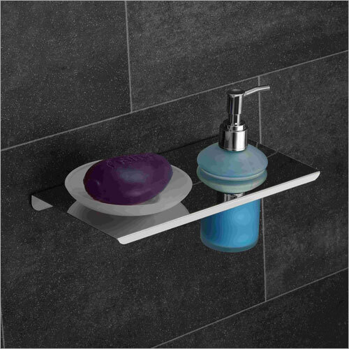 साबुन डिश के साथ ग्लॉसी लिक्विड सोप डिस्पेंसर