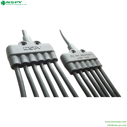 6 To 1 Pv Solar Cable Harness Y Branch Connectors Solar Panel Parallel Connectors - Color: Black