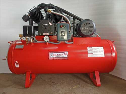 5 HP Industrial Air Compressor - 250 Liters Tank, 3 Phase Elson Motor | Belt Driven, 12 Months Warranty, Available in Red, Blue, Gray, Orange