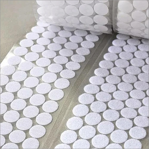 White Nylon Hook And Loop Coins
