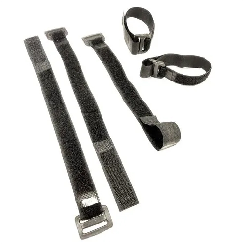 Black Nylon Hook And Loop Strap With Buckle