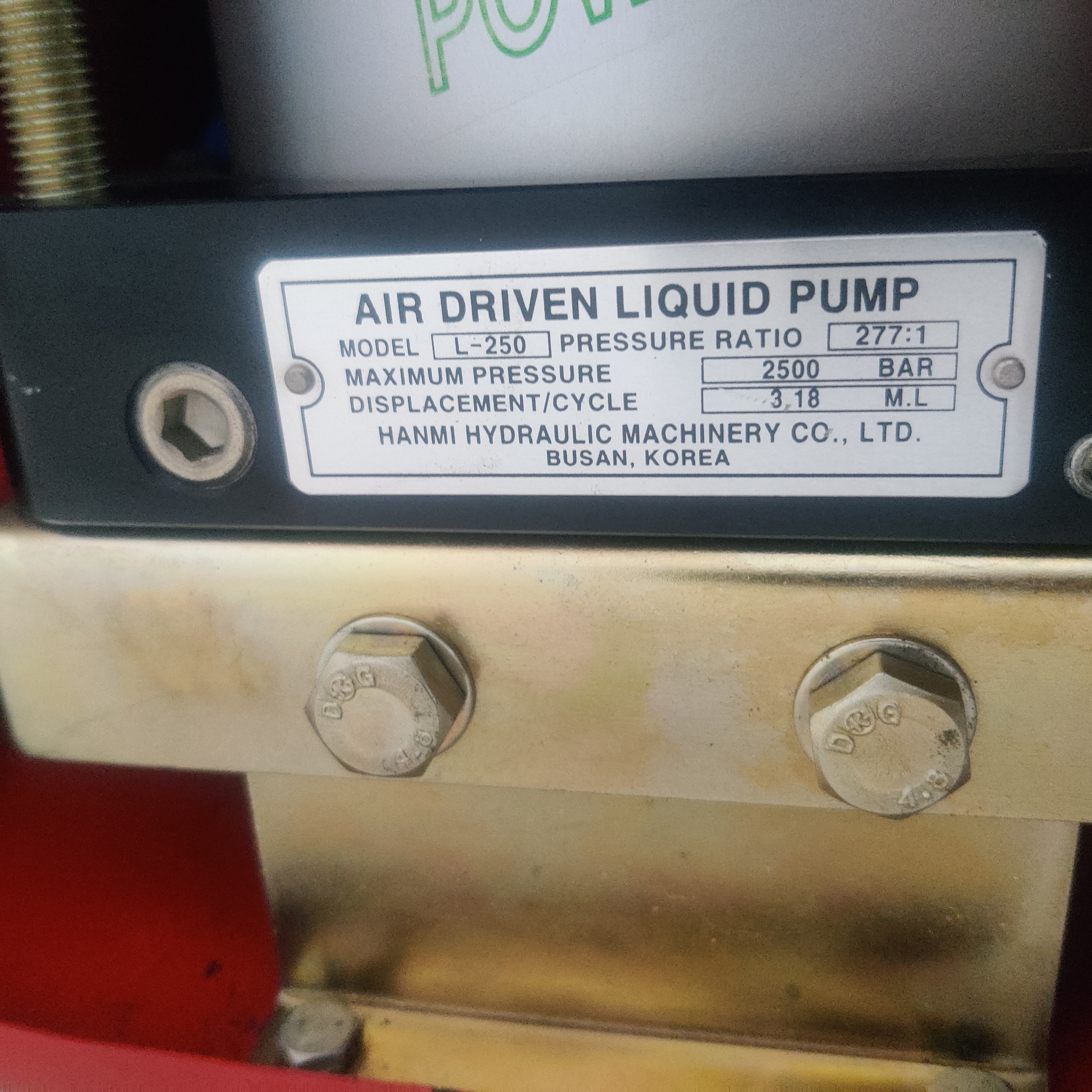High Pressure Pump Unit Hanmi 2500 - Material: Ms