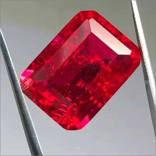 Octagon Synthetic Ruby Gemstone Size: Different Available