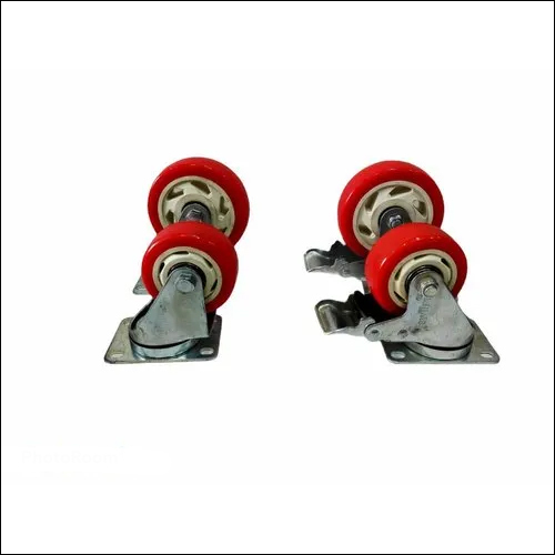 Pu Wheel Castor - Industrial Grade, 2" to 6" Size Options, Red and Black Colors | Versatile Mobility Solution for Heavy-Duty Applications