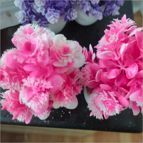 टिकाऊ कृत्रिम गुलाबी फूल का पौधा