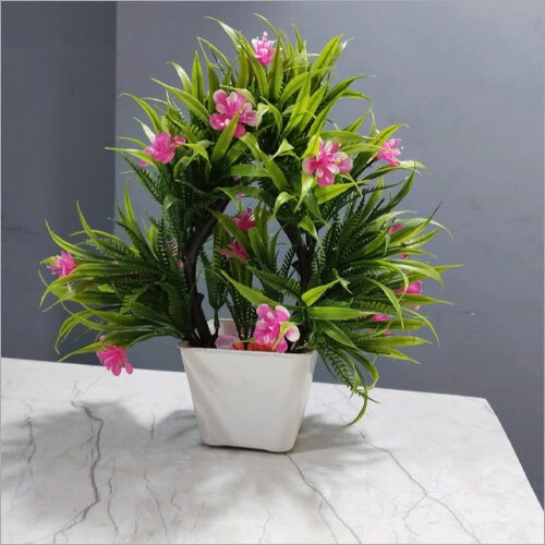 टिकाऊ 12 इंच आर्टिफिशियल ग्रीन ट्री फ्लावर प्लांट