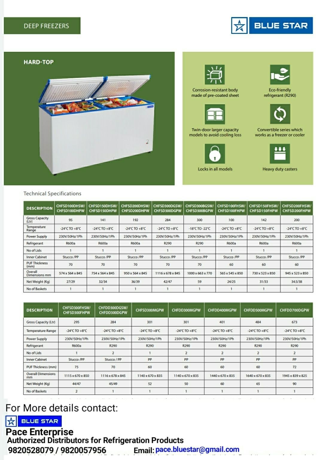 White Double Door Deep Freezer