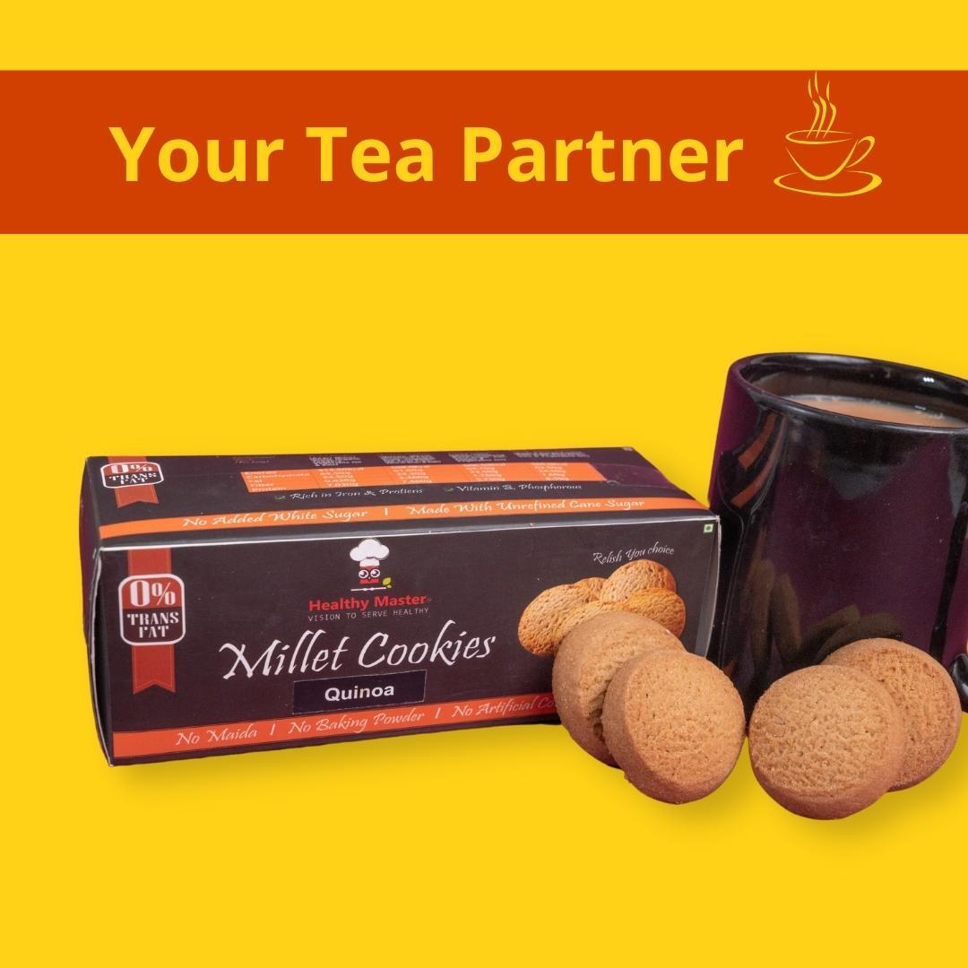 Quinoa Cookies And Biscuits - 120g Box, Premium Protein-rich Snack With Whole Wheat, Unrefined Sugar, Dietary Fiber, Antioxidants, Salted And Sweet Flavors