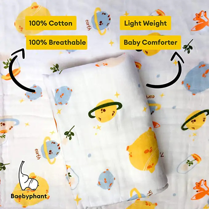 White 6 Layer Super Soft Muslin Blanket For Kids