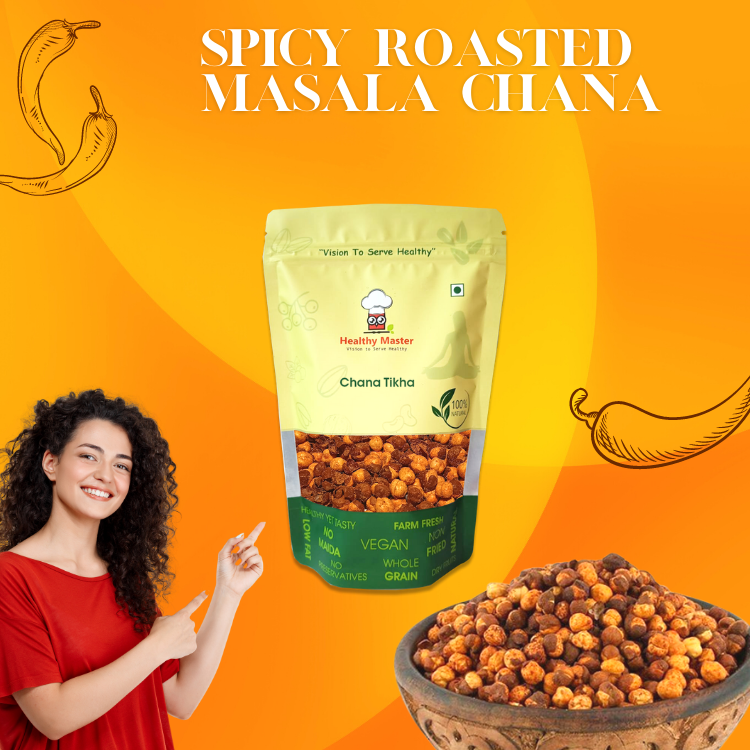 Spicy Roasted Masala Chana - Non-fried Whole Legume Snack | High Fiber Protein-rich Packed With Vitamins & Essential Minerals