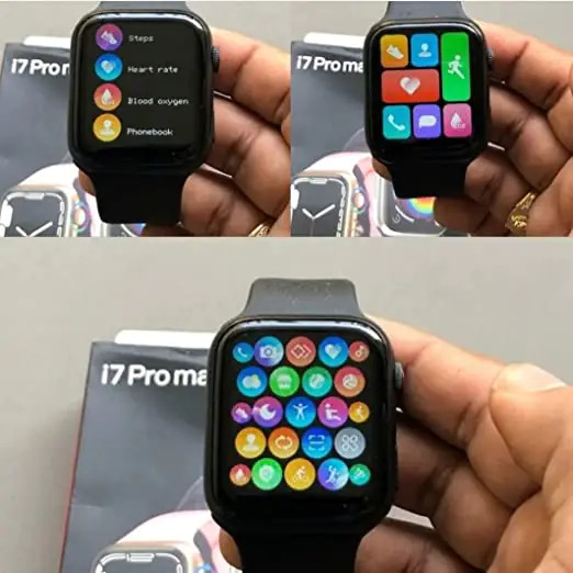 I7 Pro Smartwatch - 5cm Black Lcd, Lithium Battery 8 Days | Heart Rate, Oxygen Monitor, Bluetooth, Fitness Tracking, Ip67