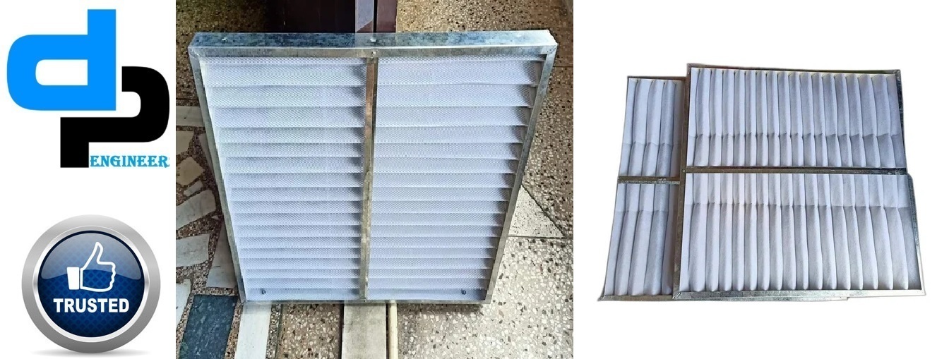 Ductable Units Pre Filter - Galvanized Steel, 24x24x2 Inches | Synthetic Non-woven Media, Washable, High Dust Holding Capacity, Easy Assembly, Fire Retardant, Low Pressure Drop