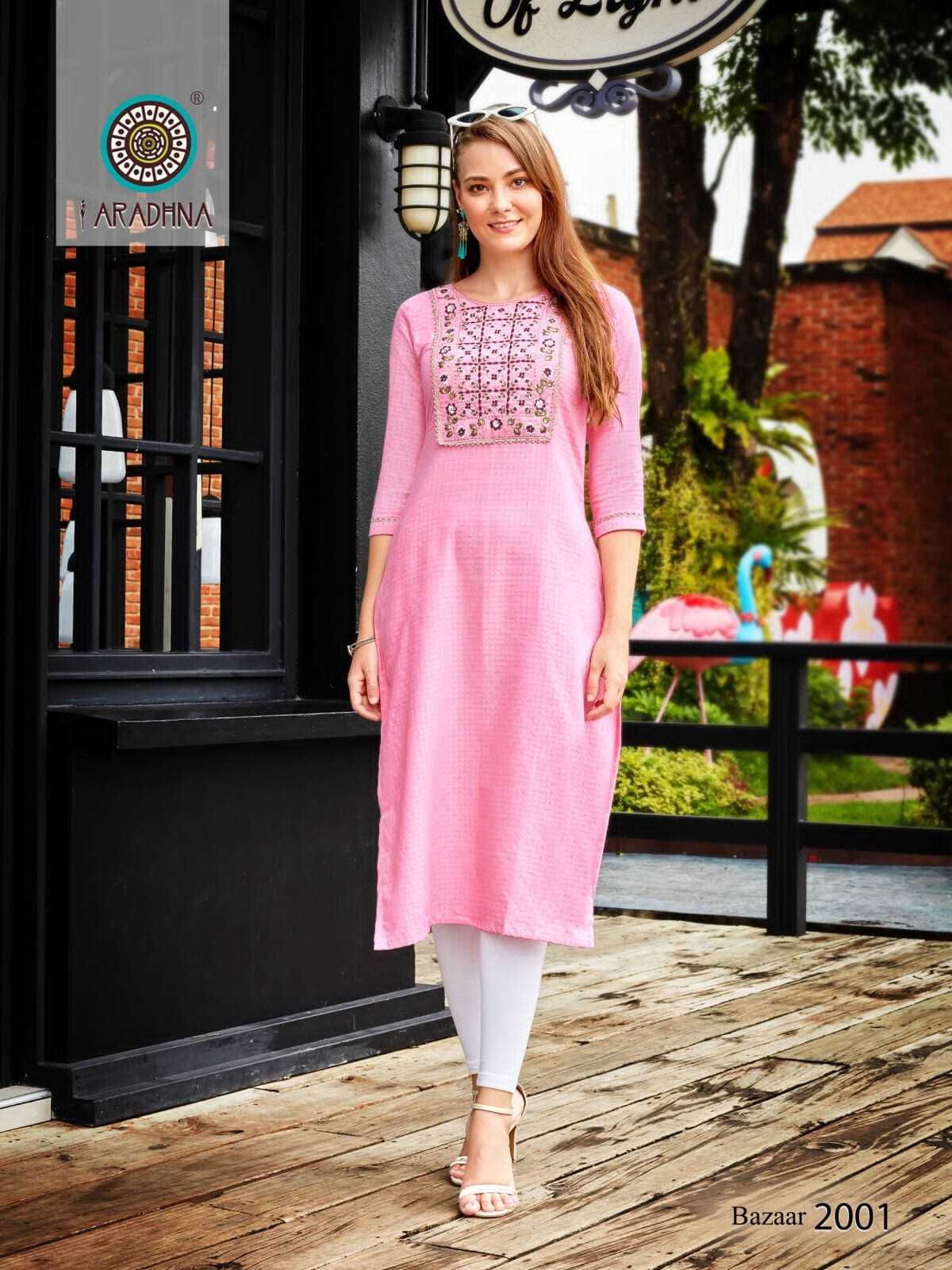 Womens Cotton With Embroidery Work Kurtis...