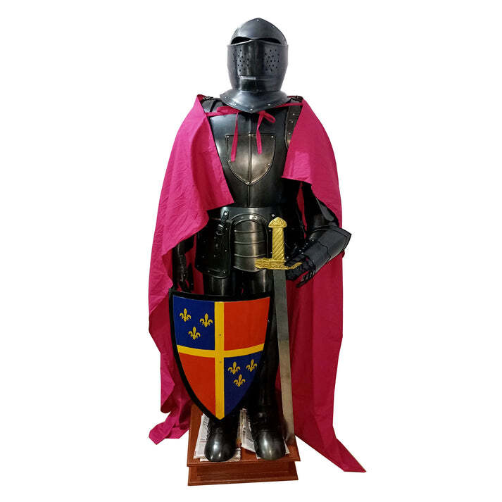 Steel Black Knight Medieval Crusader Suit Of Armor Full Suit Armor