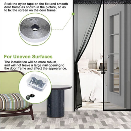 Magnetic Screen Door - Polyester Mesh, Full Size | Hands-free Operation, Insect Protection, Easy Installation For Home & Outdoor Use