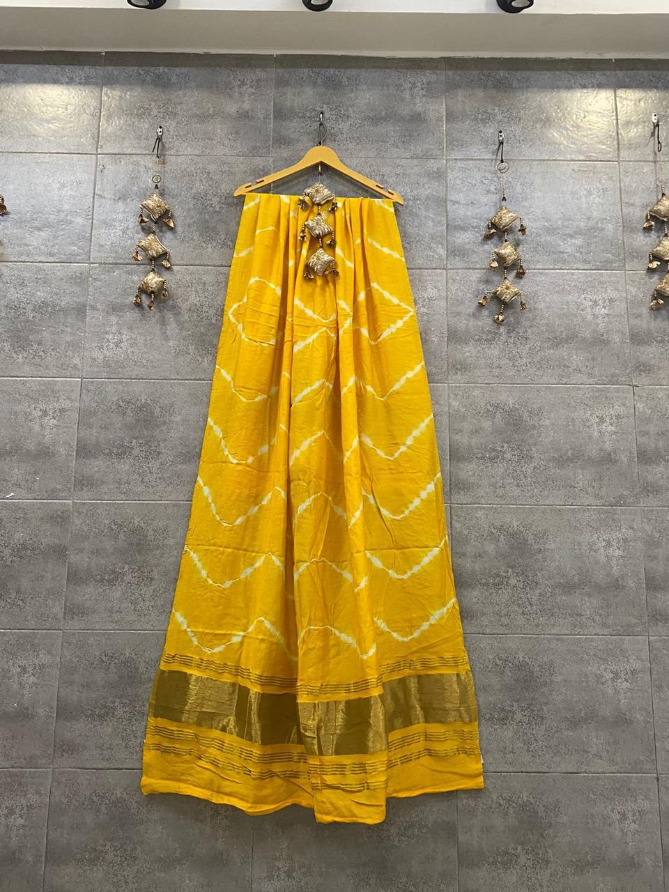 Womens Chanderi Silk Dupatta With Lagdi Pallu...