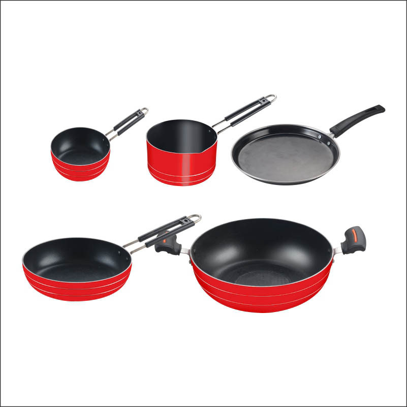 Mild Steel Cookware 5 Pcs Set