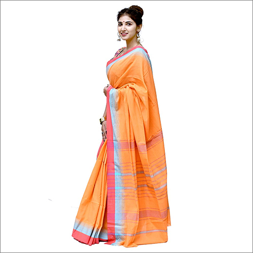Orange Ladies Cotton Masrise Saree