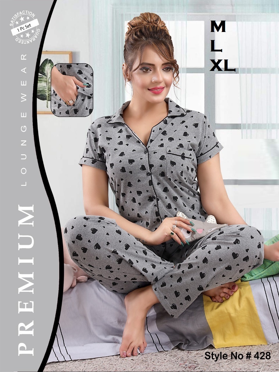 Womens Premium Hosiery Night Dress - Cotton, Sizes S To Xl, Pink, Knee-length, Short Sleeve | Comfortable Fit, Durable Material, Stylish Design, Soft Fabric, Easy Care