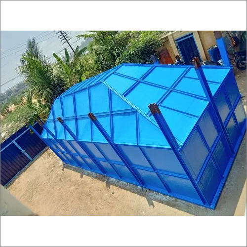FRP Brine Tank - 5000-10000 L Capacity, Blue FRP Material | Ideal for Industrial Chemical Applications