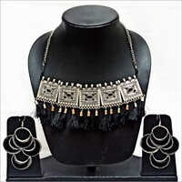 पार्टी ऑक्सीडाइज़्ड चोकर नेकलेस सेट