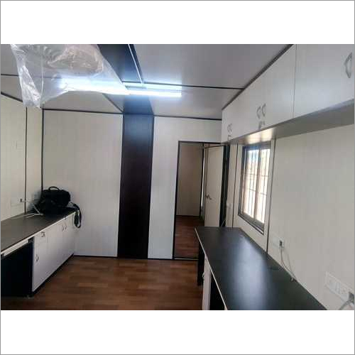 Gi Modular Office Cabin - Color: White-Black