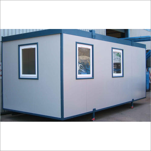 Portable Mild Steel Epoxy Painted Portable Cabin - Color: White-blue