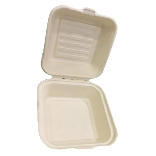 Disposable Box Square Disposable Food Packaging Box - Sugar Cane Bagasse Pulp, 6x6 Inch White ...