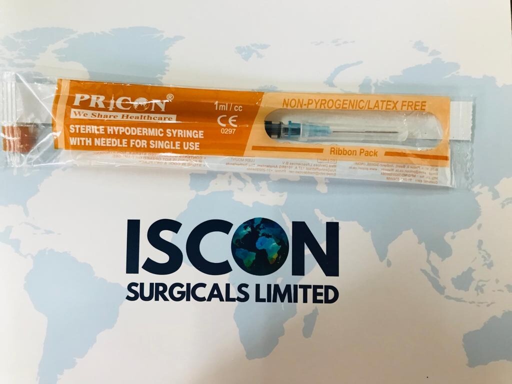 Disposable Syringe 1ml - Stainless Steel Needle, 1ml Size, Eto Sterilized | Isi & Is Certified, Single Use, Non-recyclable