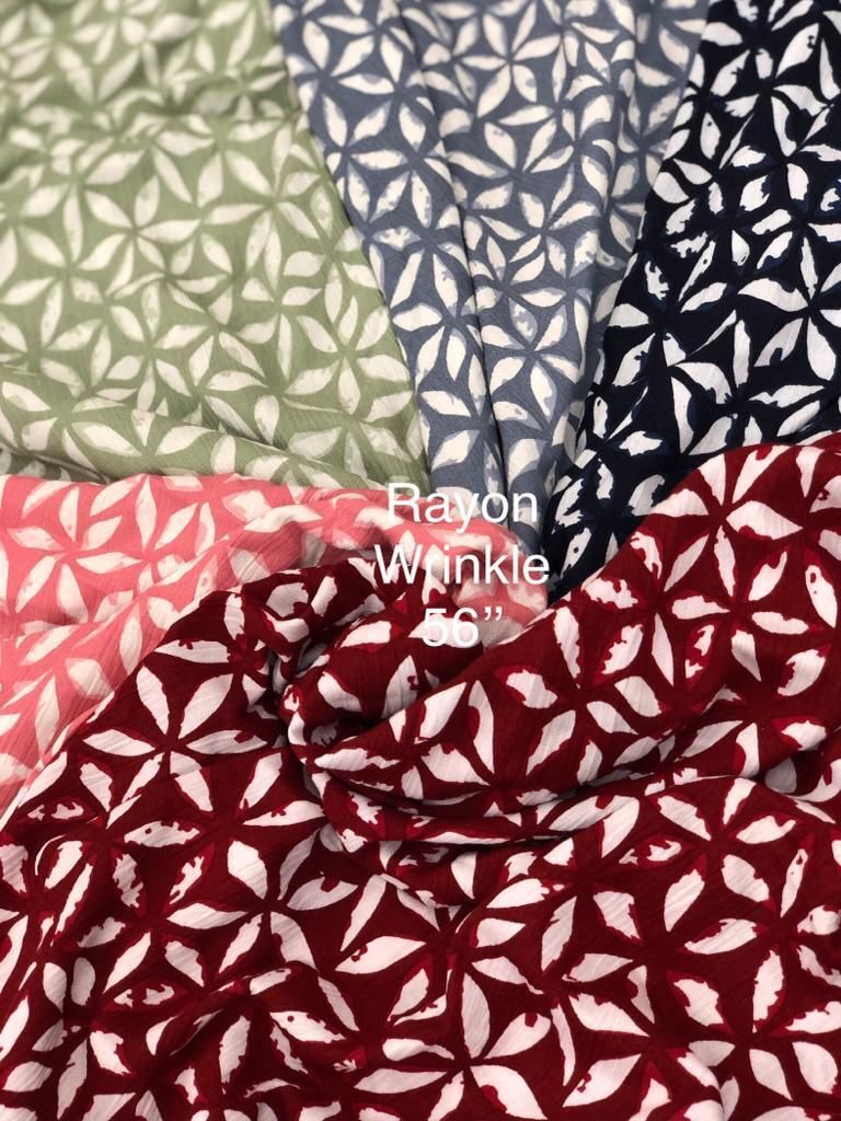 Rayon Fabric - Multicolor Printed, Quick Dry & Smooth Texture | Washable And Perfect For Kurtis And Dresses