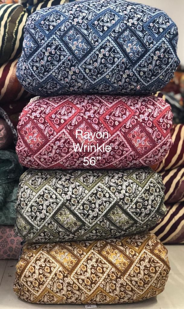 Rayon Fabric - Multicolor Printed, Quick Dry & Smooth Texture | Washable And Perfect For Kurtis And Dresses