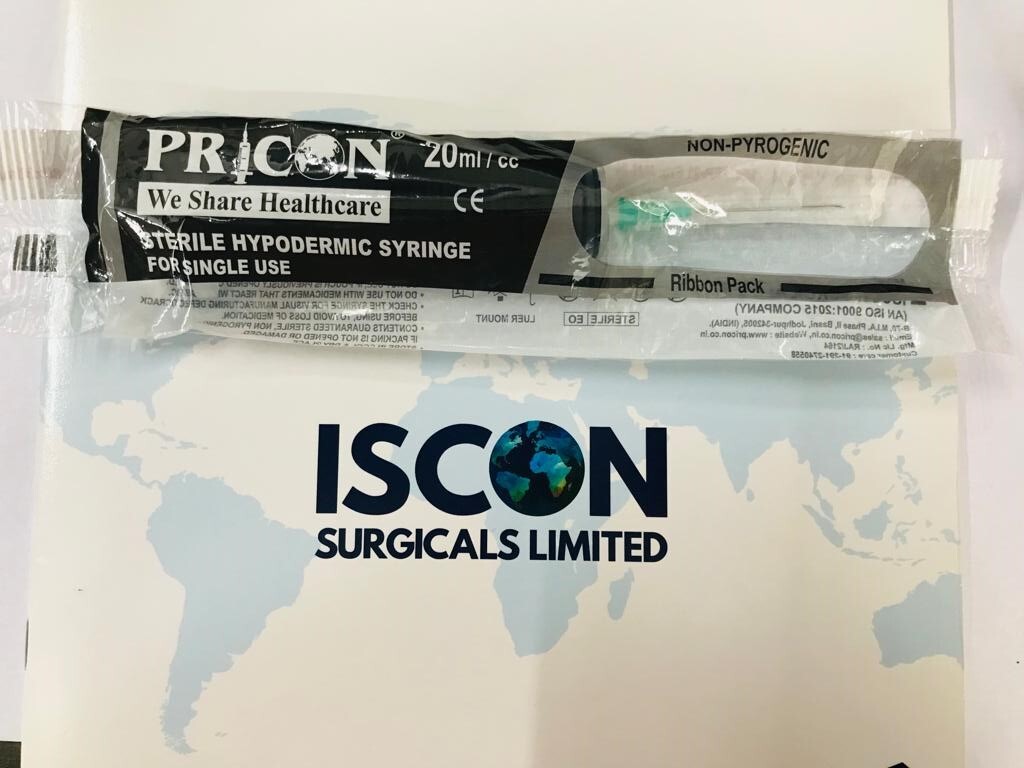 Disposable Syringe With Needle 20 Ml - Stainless Steel Needle, Individually Packed Blister, Eo Sterilized, Iso 7886, Ce Certified | Single Use, Non-recyclable