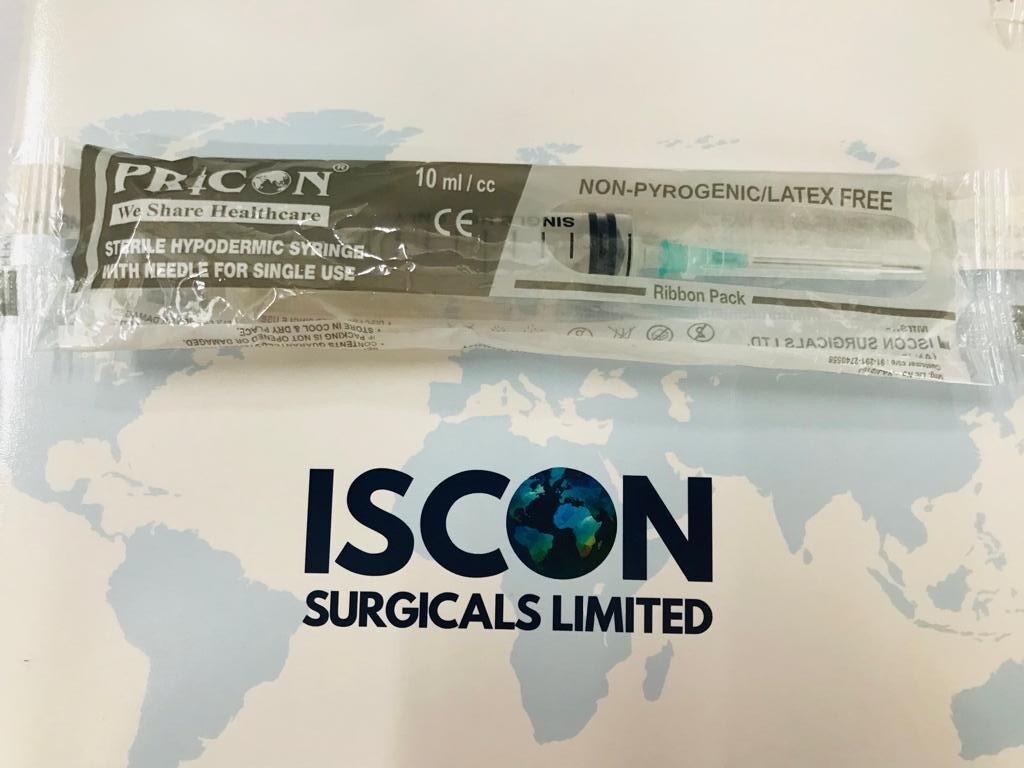 Disposable Syringe With Needle 10ml - Stainless Steel Needle, 10 Ml Size, Individually Packed Blister And Ribbon Box Options | Single Use, Eo Sterilized