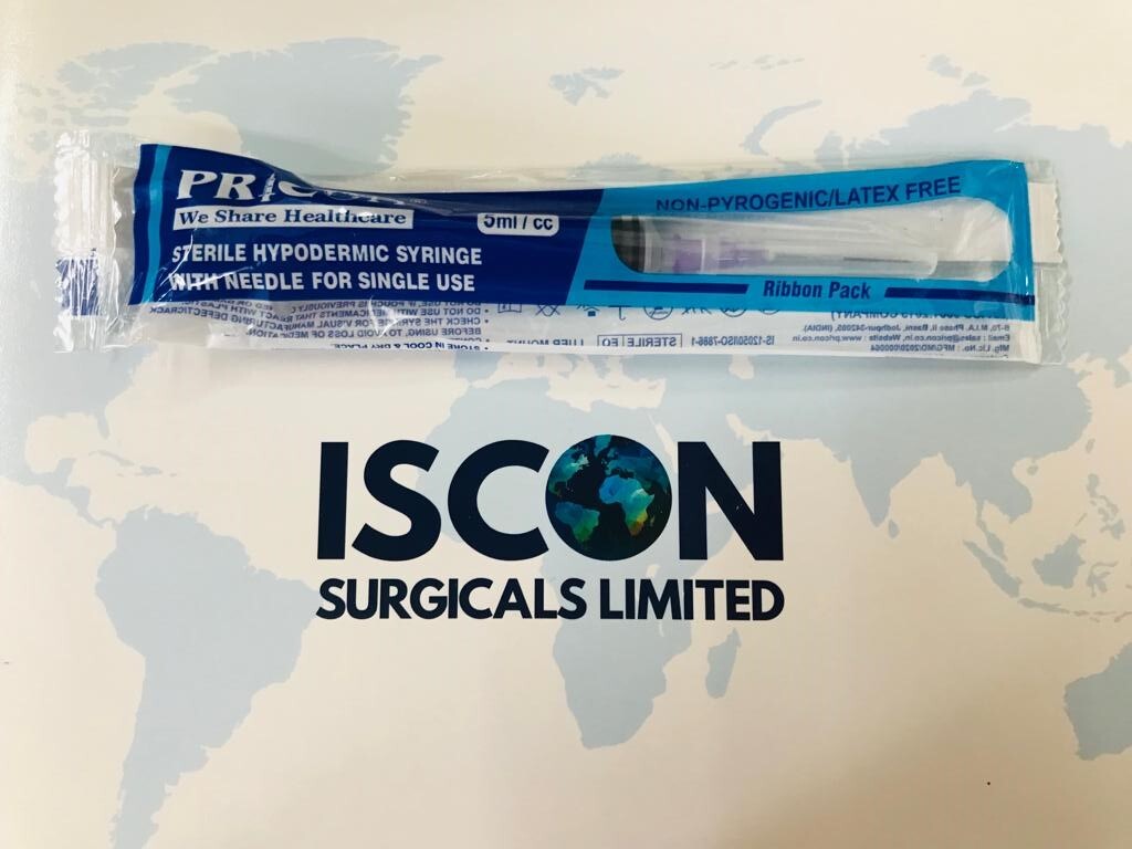 Disposable Syringe With Needle 5ml - Stainless Steel, Individual Blister Packing , Eo Sterilized For Single Use, Iso 7886 & Is 10258 Certified