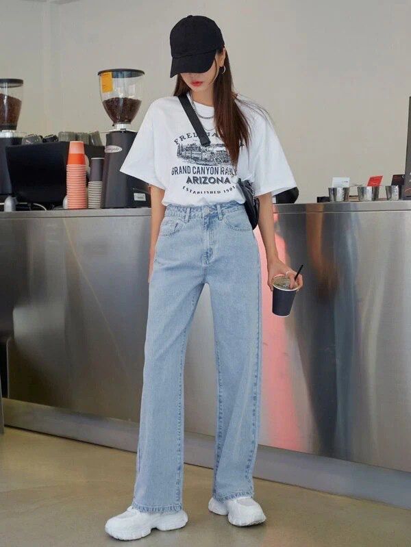 Womens High Waist Women Wide Leg Jeans...