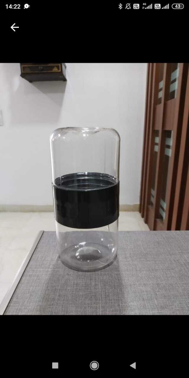 Plastic Pet Jar - Color: Transparent With Black Band