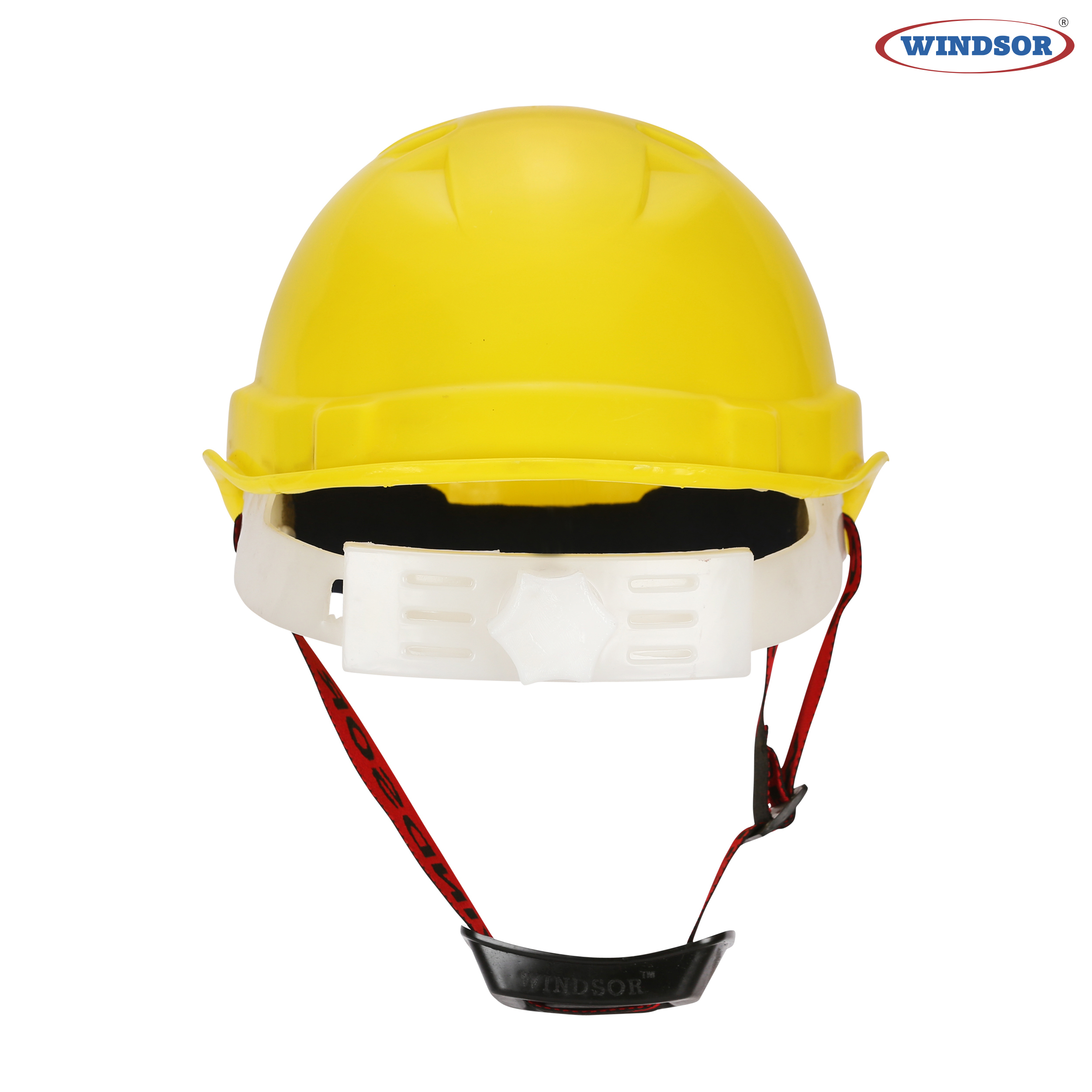 Windsor Air Vents Ratchet Safety Helmets - Hdpe Material, 19x9x6 Inch , Yellow Color, Robust Structure, 370 Grams For Outdoor Work