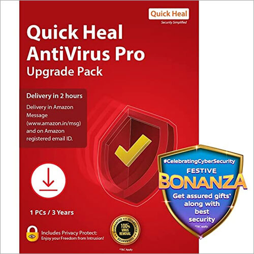 Quick Heal Antivirus - Subscription License for 1 Device, 3-Year Duration, Downloadable Installation, English Support