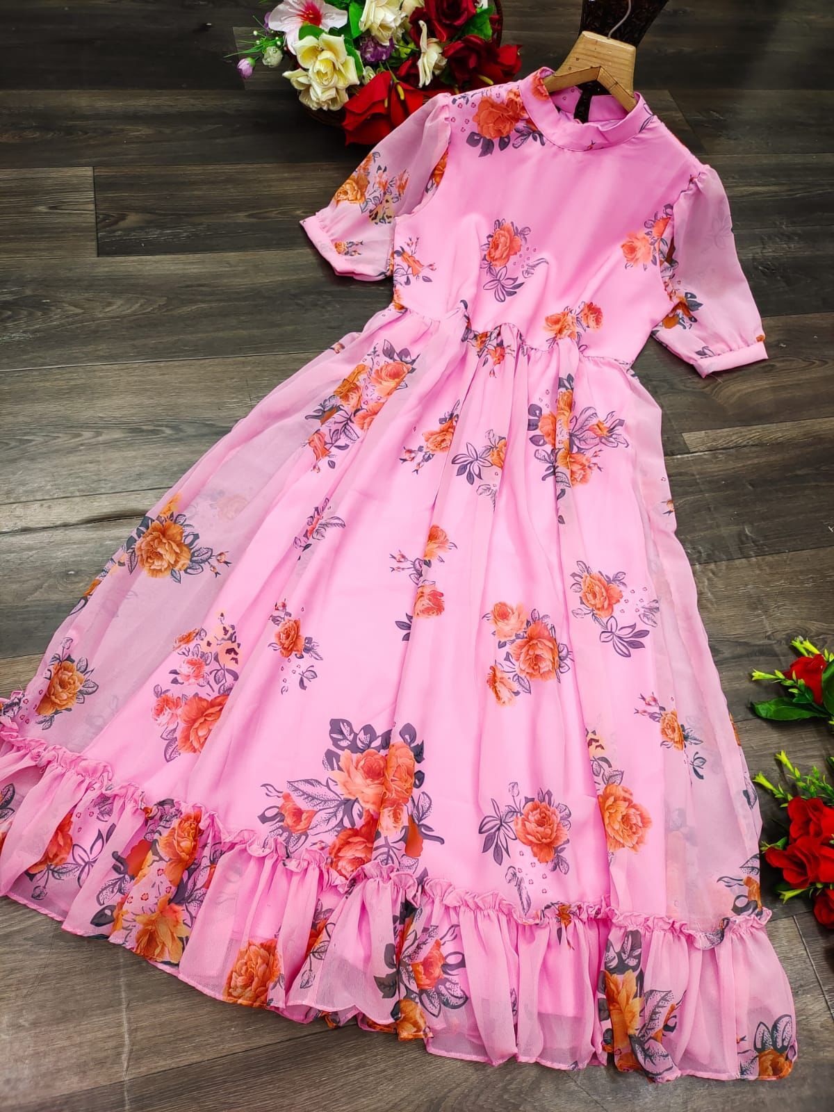 Womens Georgette With Digital Print Frock...
