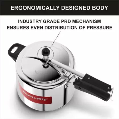 Silver Butterfly Friendly 5 L Induction Bottom Pressure Cooker