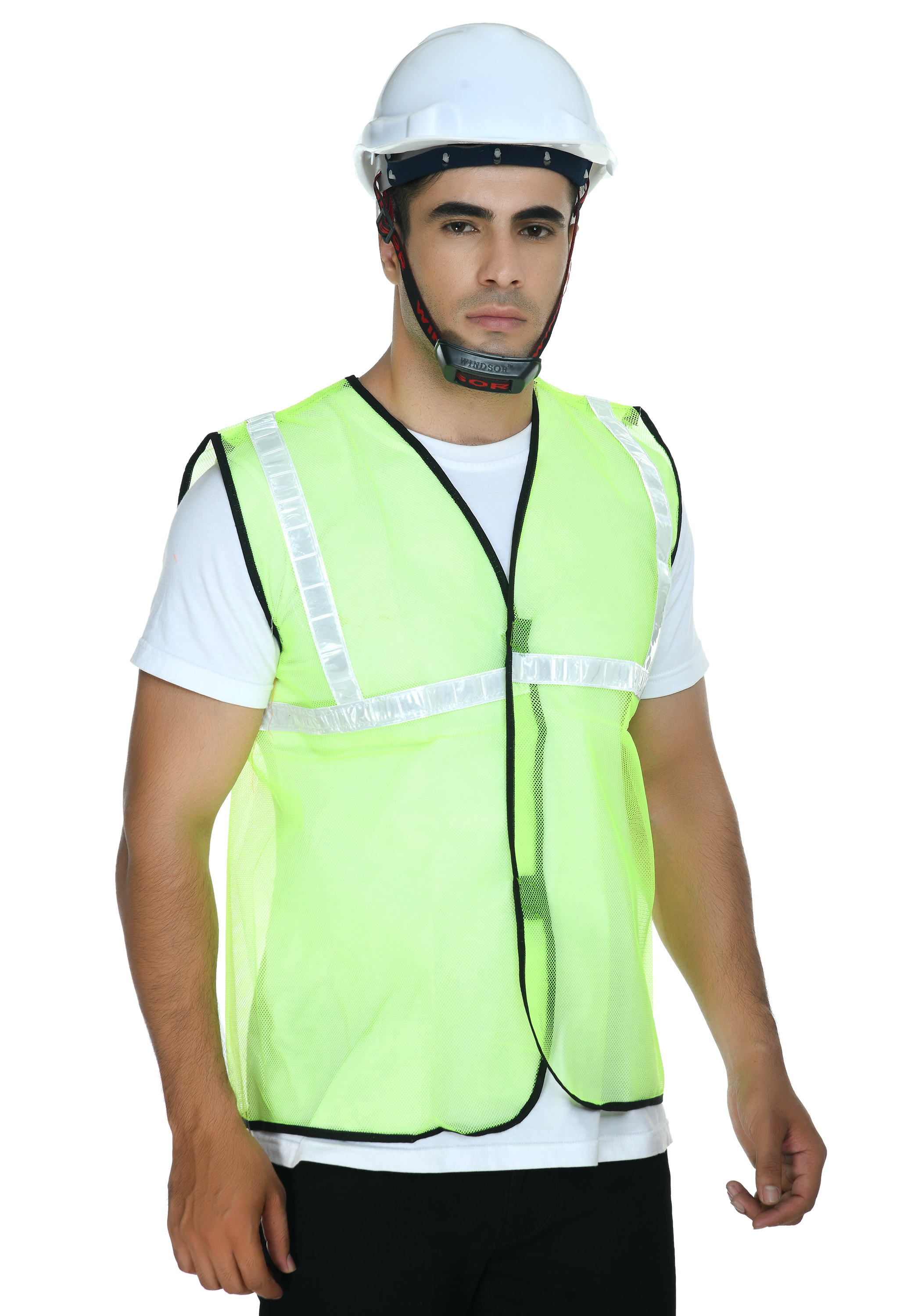 Reflective Net Safety Jacket - Polyester Plus Size, Green Color For Unisex Rescue Work