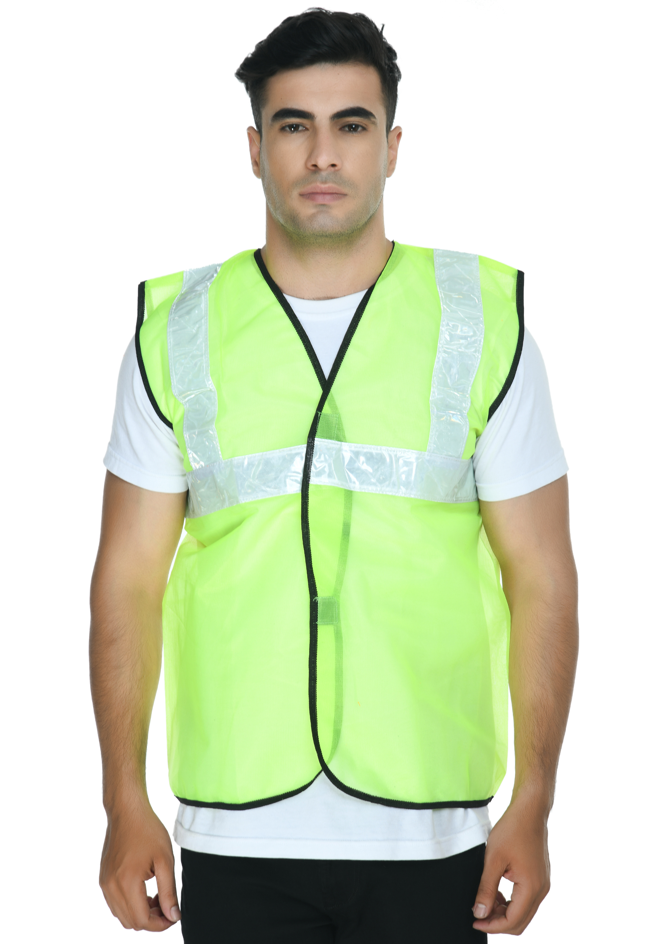 Reflective Net Safety Jacket - Polyester Plus Size, Green Color For Unisex Rescue Work