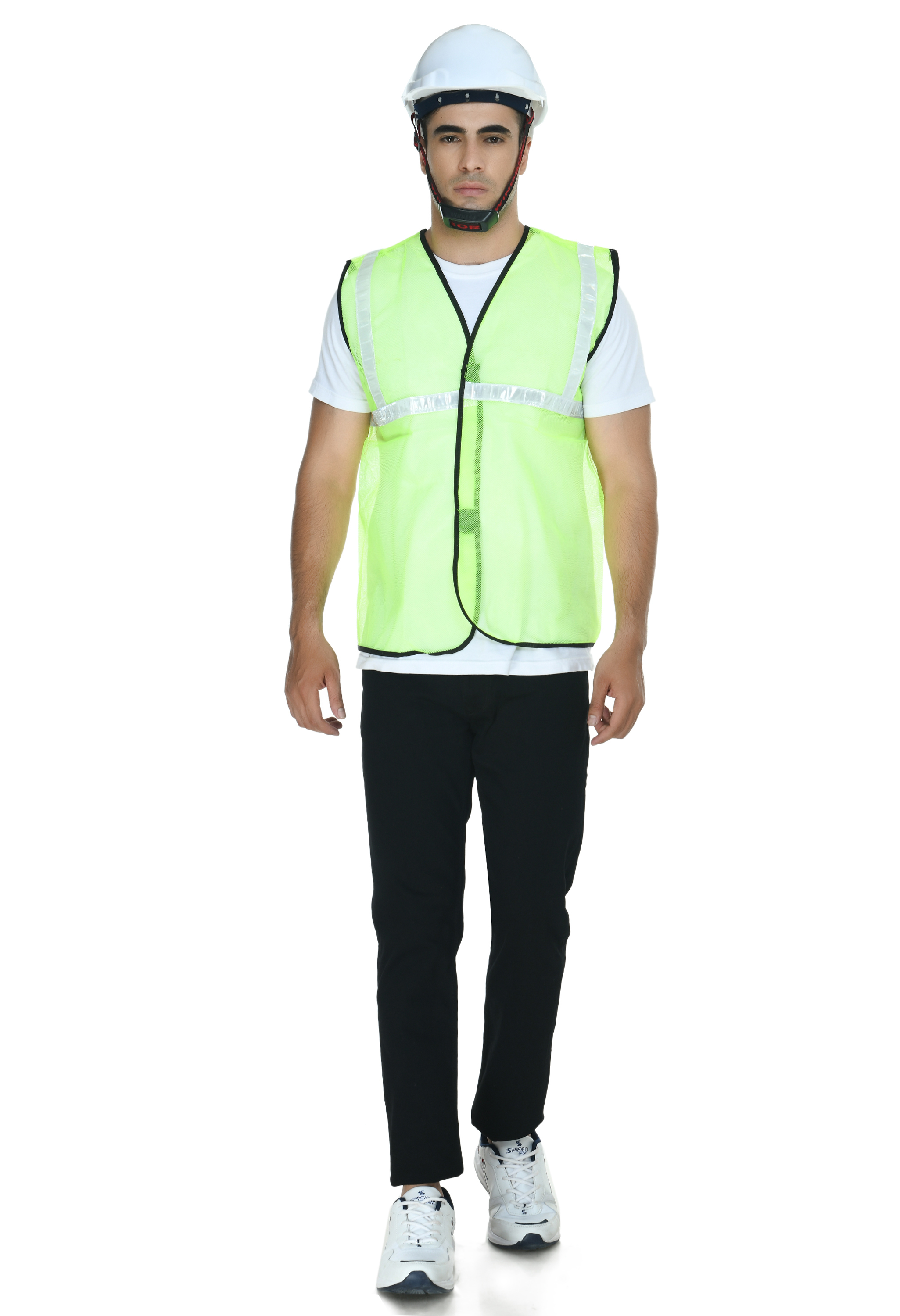 Reflective Net Safety Jacket - Polyester Plus Size, Green Color For Unisex Rescue Work