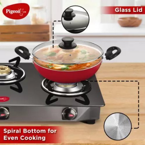 Mio Kitchen Set - Aluminium Alloy Cookware Pack Of 8, 2l Kadhai, 24cm Pan, 25cm Tawa, Black, Dishwasher Safe, Includes 4 Spatulas