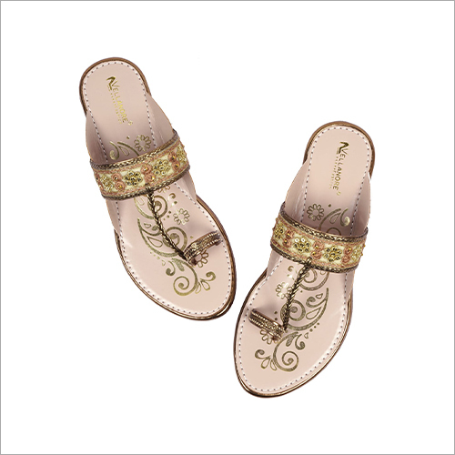 Copper Ladies Kolhapuri Flat Heel Slipper