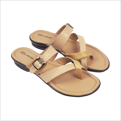 Tan Ladies Side Buckle Slipper