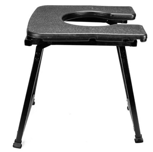 Square Cut Commode Stool - Color: Black