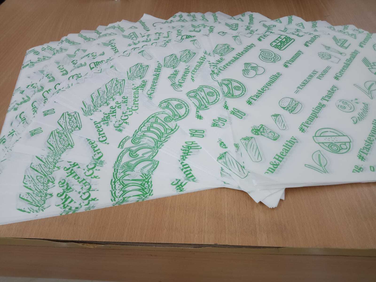 Printed Food Grade Ink Coated 1 Side Butter Paper - 40 Gsm Roll & Sheet Options | Ideal For All Food Wrapping Needs, Custom Size Available