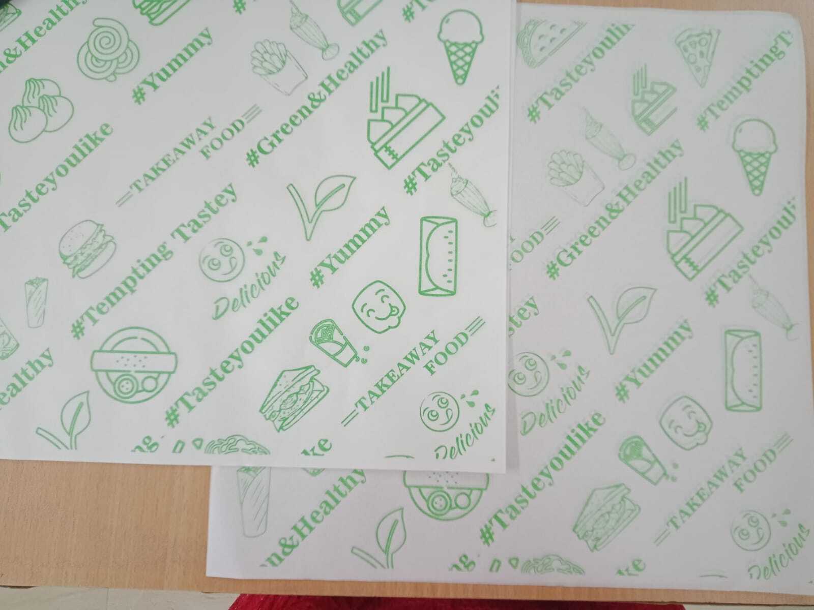 Printed Food Grade Ink Coated 1 Side Butter Paper - 40 Gsm Roll & Sheet Options | Ideal For All Food Wrapping Needs, Custom Size Available