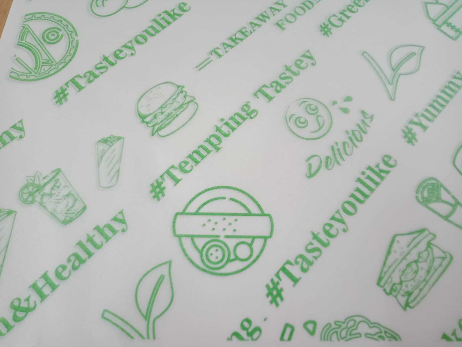 Printed Food Grade Ink Coated 1 Side Butter Paper - 40 Gsm Roll & Sheet Options | Ideal For All Food Wrapping Needs, Custom Size Available